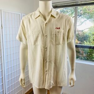 Vintage Crown Prince white bowling shirt, XL.